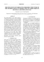 The influence of word-level prosodic structure of the mother tongue on production of word stress in Dutch as a second language