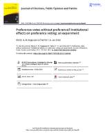 Preference votes without preference? Institutional effects on preference voting: An experiment