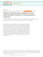 Striped nanoscale phase separation at the metal-insulator transition of heteroepitaxial nickelates