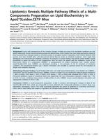 Lipidomics reveals multiple pathway effects of a multi-components preparation on lipid biochemistry in ApoE*3Leiden.CETP mice