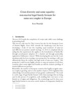 Great diversity and some equality: non-marital legal family formats for same-sex couples in Europe