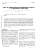 Probing the 2D temperature structure of protoplanetary disks with Herschel observations of high-J CO lines