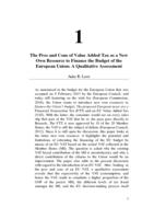 The Pros and Cons of Value Added Tax as a New Own Resource to Finance the Budget of the European Union: A Qualitative Assessment