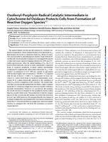 Oxoferryl-Porphyrin Radical Catalytic Intermediate in Cytochrome bd Oxidases Protects Cells from Formation of Reactive Oxygen Species