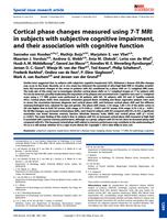 Cortical phase changes measured using 7-T MRI in subjects with subjective cognitive impairment, and their association with cognitive function