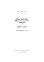 Oil and the politics of revenue allocation in Nigeria