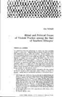 Ritual and political forms of violent practice among the Suri of southern Ethiopia
