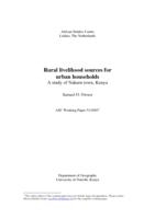 Rural livelihood sources for urban households: a study of Nakuru town, Kenya