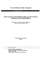 Socio-economic and nutritional studies in Coast Province: summaries and recommendations: proceedings of a dissemination seminar at Diani, 28-30th November 1990