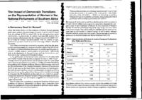 The impact of democratic transitions on the representation of women in the national parliaments of southern Africa