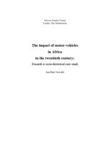 The impact of motor-vehicles in Africa in the twentieth century: towards a socio-historical case study