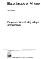 État et langue en Afrique: esquisse d'une étude juridique comparative