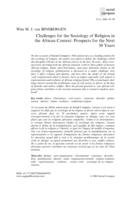 Challenges for the sociology of religion in the African context: prospects for the next 50 years