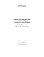 La société civile et la lutte contre la corruption au Nigeria: Le cas des ONG anti-corruption