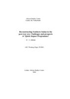 Reconstructing Southern Sudan in the post-war era: challenges and prospects of 'Quick Impact Programmes'