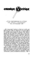 L'État contemporain en Afrique; Etat, espaces et développement. Compte-rendu de la Table ronde organisée à Paris, 12-13 décembre 1985