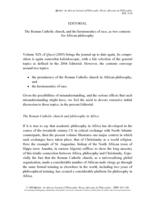 Editorial: The Roman Catholic church, and the hermeneutics of race, as two contexts for African philosophy