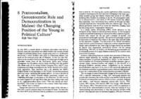 Pentecostalism, gerontocratic rule and democratization in Malawi: the changing position of the young in political culture