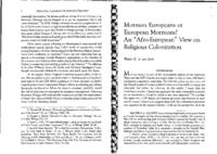 Mormon Europeans or European Mormons? An "Afro-European" view on religious colonization
