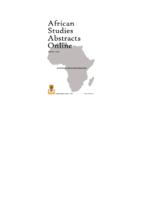 African Studies Abstracts Online: number 5, 2004