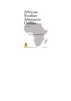 African Studies Abstracts Online: number 7, 2004