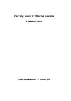 Family law in Sierra Leone: a research report