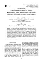 When households run out of fuel: responses of rural households to decreasing fuelwood availability, Ntcheu District, Malawi