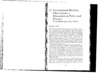 International election observation: A discussion on policy and practice