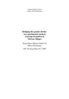 Bridging the gender divide: an experimental analysis of group formation in African villages