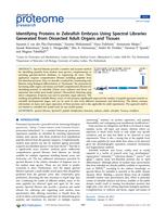 Identifying proteins in zebrafish embryos using spectral libraries generated from dissected adult organs and tissues