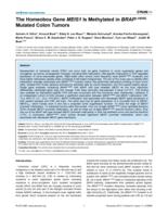 The Homeobox Gene MEIS1 Is Methylated in BRAF(p.V600E) Mutated Colon Tumors