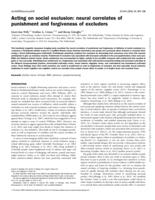 Acting on social exclusion: neural correlates of punishment and forgiveness of excluders