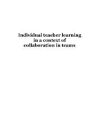 Individual teacher learning in a context of collaboration in teams