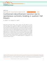 Confinement-deconfinement transition due to spontaneous symmetry breaking in quantum Hall bilayers