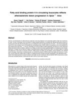 Fatty acid binding protein 4 in circulating leucocytes reflects atherosclerotic lesion progression in Apoe(-/-) mice