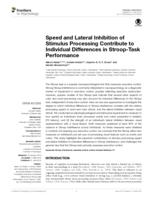 Speed and lateral inhibition of stimulus processing contribute to individual differences in Stroop-task performance