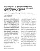 Root colonization by phenazine-1-carboxamide-producing bacterium Pseudomonas chlororaphis PCL1391 is essential for biocontrol of tomato foot and root rot