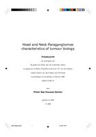 Head and neck paragangliomas characteristics of tumour biology