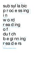 Subsyllabic processing in word reading of Dutch beginning readers