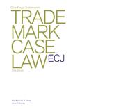 Trademark Case Law ECJ