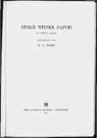 Einige Wiener Papyri (P.Vindob.Worp)
