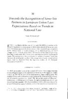 Towards the Recognition of Same-Sex Partnerships in European Union Law: Expectations Based on trends in National Law