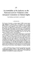 Accountability of the Judiciary on the National Level for Violations of the European Convention on Human Rights