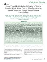 Long-Term Health-Related Quality of Life in Patients With Rectal Cancer After Preoperative Short-Course and Long-Course (Chemo) Radiotherapy