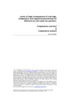 Levels of legal consequences of marriage, cohabition and registered partnership for different-sex and same-sex partners: Comparative overview & Comparative analysis