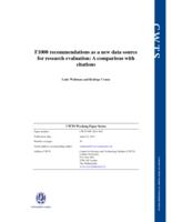 F1000 recommendations as a new data source for research evaluation: A comparison with citations