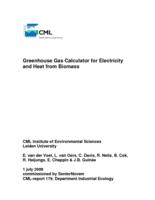 Greenhouse gas calculator for electricity and heat from biomass
