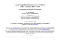 Legal recognition of homosexual orientation in the countries of the world. A chronological overview with footnotes