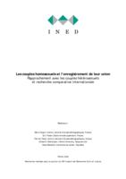 Les couples homosexuels et l'enregistrement de leur union: rapprochement avec les couples hétérosexuels et recherche comparative internationale.