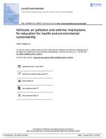 Vehicular air pollution and asthma: Implications for education for health and environmental sustainability